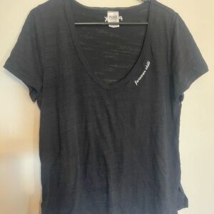 PINK Victoria's Secret Black V-Neck Tee